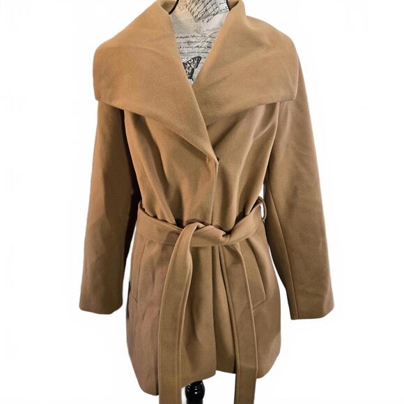 Tahari Wrap Style Women's XL Water Resistant Snap Closure Lt Brown Coat NWT - Picture 2 of 9